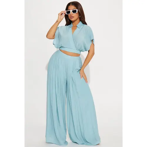 Mea Gauze Pant Set - Blue