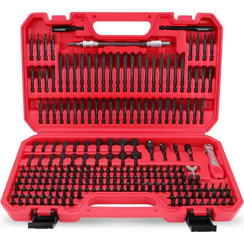 SEDY 232-Piece Chrome Vanadium Steel Ultimate Screwdriver Set - Quick Release, Pneumatic Tools Compatible, Hex Drivers, Security Bits, Nut Driver, Ratchet Wrench, Labeled Slots Holder, Bits Holder