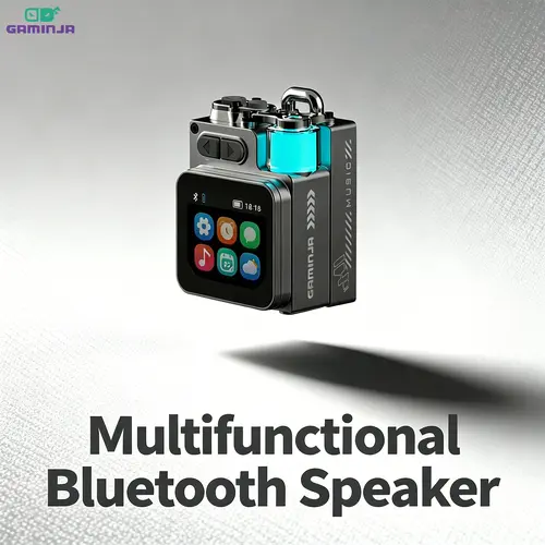 GAMINJA Wireless Portable Speakers, Portable Mini Multi-function Wireless Music Player, Rechargeable Stereo Radio Speaker with Cool Light for Home Office, Multifunctional Desktop Speaker