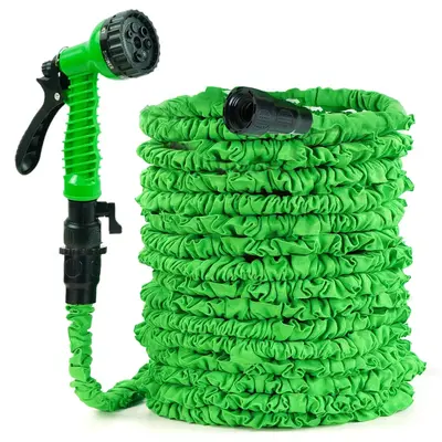 100FT Expandable Garden Hose Heavy Duty, 25/50/75/100FT Portable Water Pipe with 10-Function Spray Nozzle, 3-Layer Latex Core, Portable Garden Hose for Gardening, Lawn Yard Watering, Car Washing