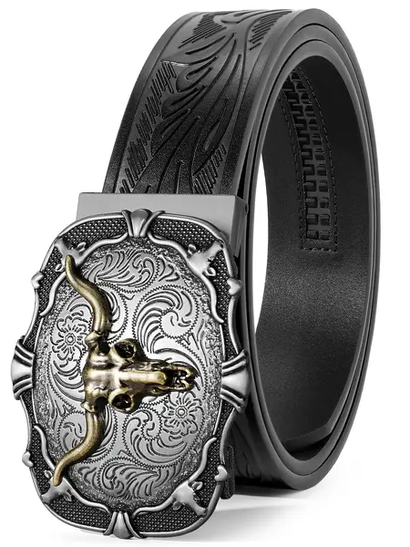 BELTROAD Automatic Ratchet Western Belt Mens Cowboy Belts with Western Buckle Belt for Jeans Gifts Business Belt Father Gifts, Gifts For Him, Birthday Gifts For Him, Adjustable Straps Men's Belts, Ratchet Notches, Precise Fit,sohochic