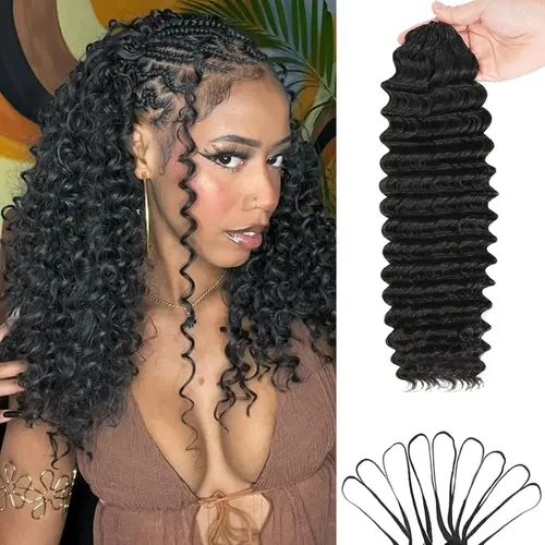 Cheetahbeauty Deep Wave Pre-Separated Human Hair Crochet Extensions - 50g/Set, Bleach-Ready, Dye-Friendly, Volumizing, 4-5 Packs for Full Head, Ideal for Boho Braids #SohoChic #tiktokshopstockup