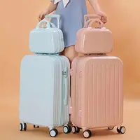 20-24 inch 2-Piece ABS+PC Hardshell Carry Luggage Set - Classic Elegant Durable Lightweight Cabin Size Blue with Handbag, Traveling Bag, Wheel Bag, Velcro, Back to School Haul, Cabin Bag