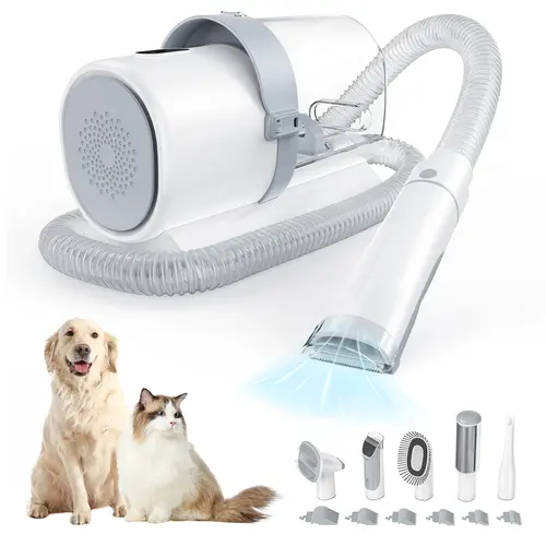 Sweetcrispy Professional Pet Grooming Vacuum Kit, Cordless Low-Noise Dog Clippers with 5 Groomer Tools, 2.5L Grooming Products for Cats & Dogs with 65dB Calm Grooming & Quiet Cut
