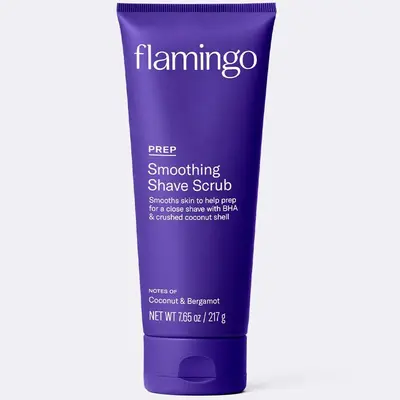 Flamingo Smoothing Shave Prep Body Scrub with Coconut and Bergamot for Women - Exfoliation and Smooth Skin Body Care Bha