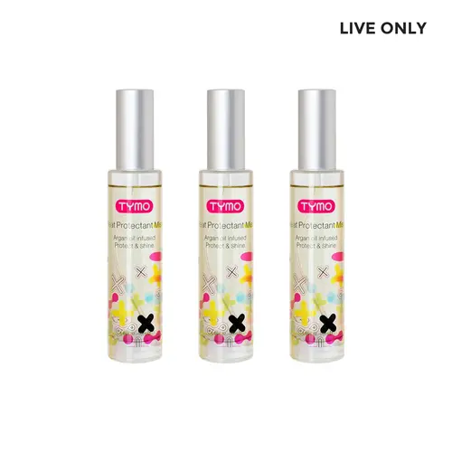 【Live Only】TYMO Hair Heat Protectant Spray (Pack of 3) - Live Only, Haircare Essential with Argan, Lightweight, Frizz-Control, Pleasant Scent