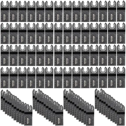 【summerfinds】VEVOR 100PCS Oscillating Saw Blades, Quick Release Multitool Blades Kit, HCS Tool Blades for Wood Plastic Metal Nails Bolts, Compatible with Dewalt Dremel Fein Worx Bosch Makita Milwaukee,toolupgrade