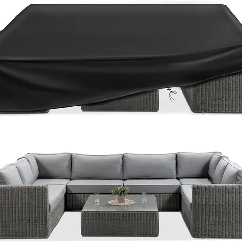 Waterproof Patio Furniture Covers, Outdoor Furniture Covers, 600D Heavy Duty Oxford Patio Table Cover with Air Vents， Windproof Straps, Anti-UV, Rip-Resistant for Outdoor Table, Chair, Sofa, Desk 124"x63"x29",dorm essentials,home essentials,sohochic