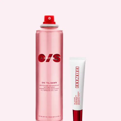 Oil Control On Lock: Mattifying & Setting Duo | Oil Sucker Primer & ONE/SIZE Setting Spray | 16-Hour Waterproof Matte Makeup for Acne-Prone Skin
