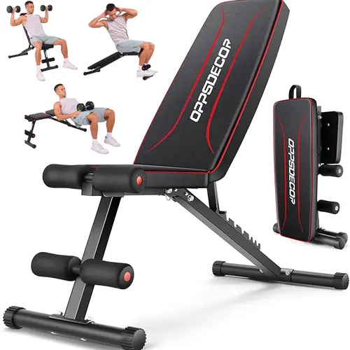 OPPSDECOR ASTM-Certified 660LBS Fast Foldable Workout Bench for Home Gym,8 Positions Adjustable Weight Bench Foldable Workout Bench Olympic Weight Bench for Home Gym,sohochic