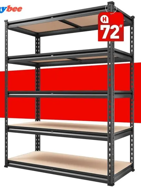 Raybee Garage Shelves Classic 5-Tier Metal Storage Shelving Unit Height Adjustable Versatile Utility Rack Shelf for Craft Warehouse Pantry Kitchen Organiser Industrial Bookshelf #TikTokShopBackToSchool