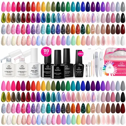 Beetles 100Colors Gel Nail Polish Set, DIY Nails at home Gift for girl Gift for woman gel x nails Nailcare Glitter Glue Cosmetic Cutics  mothersdaygift Spring Nail Summer Nail Vacation Nail #backtoschool