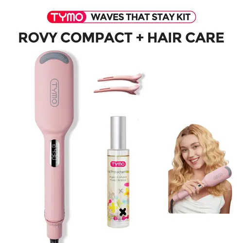 【Waves Stay Kit】TYMO ROVY COMPACT & TYMO HAIR CARE SET- Compact Wave Curling Iron for Easy Comfort Styling hairwaver