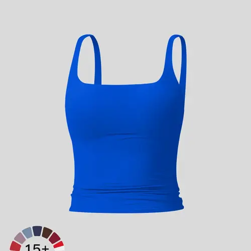Women's Solid Color Sports Tank Top, Casual Comfy Breathable Sleeveless Sports Top for Yoga Gym Workout Running, Ladies Sportswear for All Seasons