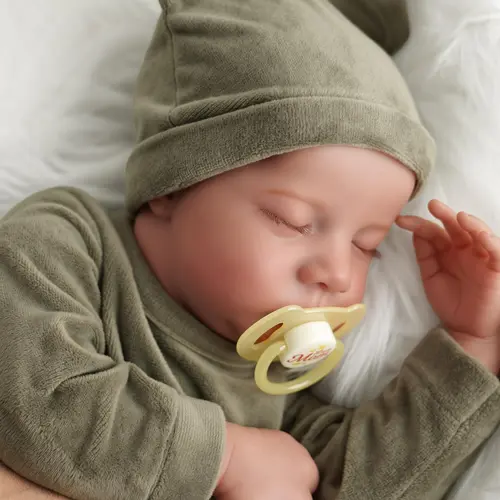BABESIDE 17-in Lifelike Reborn Baby Boy Doll - Full Body Vinyl Realistic Soft Doll, Babydoll with Toy Accessories & Teddy Stuffed Animal Gift for Kids Age 3-7, Babydoll Soft Dolls