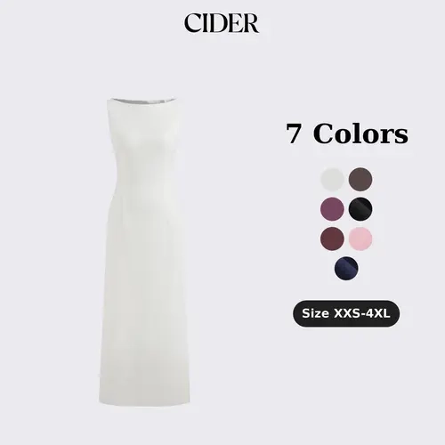 Cider Boat Neck Solid Maxi Dress SohoChic