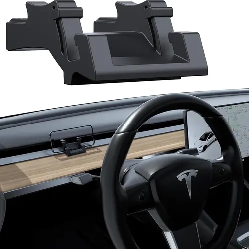 YONZEE Silicone Dashboard Phone Holder for Tesla Model Y 2020-2026 & Model 3 2017-2026, Fits Juniper/Highland, Driver or Passenger Side, Also Functions as a Hook and Sunglasses Holder toolupgrade