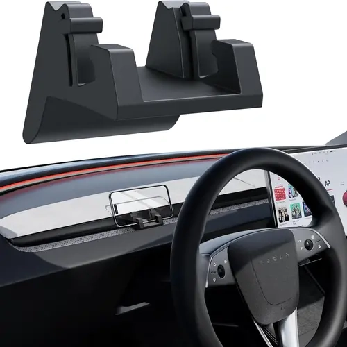 YONZEE Silicone Car Phone Mount for Tesla Model Y 2020-2026 & Model 3 2017-2026, Compatible with Juniper & Highland, Non-Slip Dashboard Fit, Mounts on Driver or Passenger Side, Also Works as a Hook or Sunglasses Holder toolupgrade