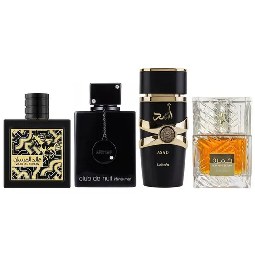 Lattafa Fragrance Gift Bundle - Club De Nuit Intense + Asad + Qaed Al Fursan Untamed + Khamrah Dukhan