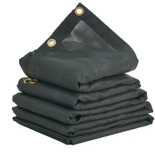 【toolupgrade】VEVOR Dump Truck Mesh TarpPVC Coated Black Heavy Duty Cars Accessories Cover with 5.5" 18oz Double PocketsBrass GrommetsReinforced Double Needle Stitch Webbing for Manual or Electric Dump Truck Systems, Car Cover, Truck Bed Covers