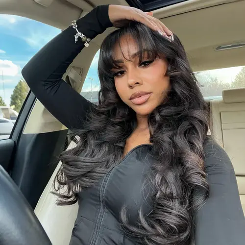 [NEW IN]Tahikie 2x4 Loose Body Front Lace Human Hair Wigs With Bangs 180% Density Frontal Wigs With Drawstring One-Step Closure Wear and Go Glueless Wigs 100% Brazilian Virgin Human Hair Wigs for Women #TikTokShopHoliday #SummerWins #DealsForYouDays