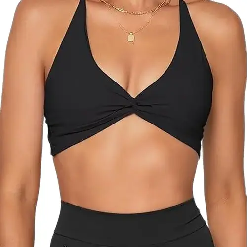 Danysu Backless Sports Bra Soft Workout Tops with Removable Padded Yoga Training Bras Strappy Going Out Top