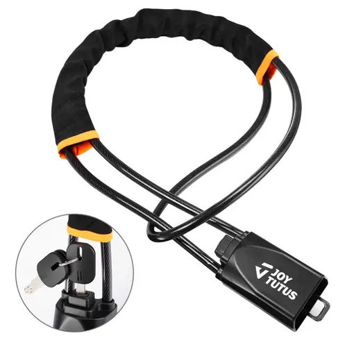 JOYTUTUS Universal Anti Theft Automotive Steering Wheel Lock with 3 Wheel Lock Keys, Braided Steel, Secure Fit for Most Vehicles Trucks SUVs Vans, Easy Installation, Flexible Black Car Interior Accessory