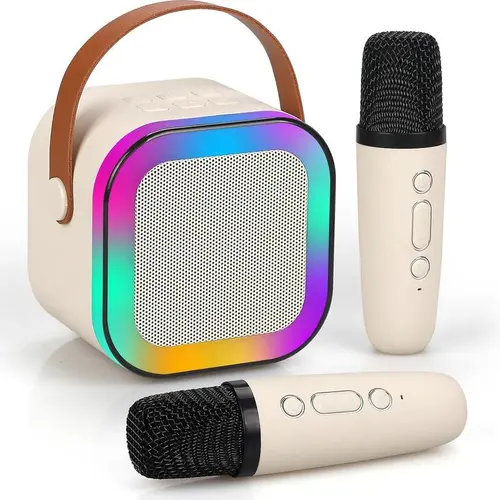Portable UHF Dual Karaoke Machine with 2 Wireless Microphones & Sound System, Birthday Gifts for 4-12 Year-Old Girls & Children, Ideal for Family Gatherings, Karaokemachine