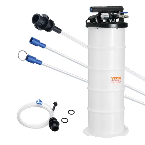 VEVOR Dual-Mode Vacuum Extract Kit, 1.74 Gal (6.5L) Manual/Pneumatic Oil Changer with Dipstick & Suction Hose, Automotive Fluid Evacuation Pump for Cars, Lawnmowers, Yachts (Tool Upgrade),toolupgrade