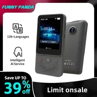 FunnyPanda AI Touchscreen Translator Device - 138+ Languages, Real-Time Voice/Photo Translation, Offline Mode, Rechargeable Mic, USB-Charged Digital Products for Language Learners, Travel, Audio Equipment