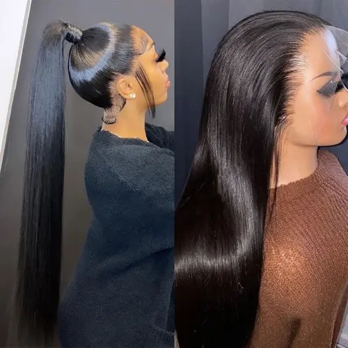 Bone Straight 360 HD Full Lace Frontal Human Hair Wigs For Woman Cheap Brazilian 180% 13x4 13X6 Transparent Lace Front Wig Smooth Pre Plucked 12-36 Inch Bling Hair Wholesale SoHoChic Style #TikTokShopBackToSchool