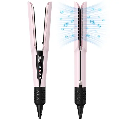 Slopehill 2-in-1 Hair Straightener & Dryer - High-Speed Airflow, Rapid Heat-Up, Portable Pink Curler for Straightening Curly Hair - Co, Us Gifts for Women (Black Friday), Hair Dryer
