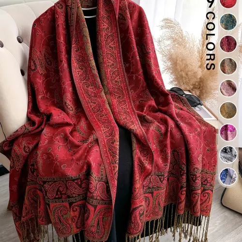 1 Bohemian headscarf, paisley-designed shawl, lightweight texture, beautiful Pashmina shawl, long printed scarf, Casual, Modesty, Muslim Headscarf Cover, For Muslim