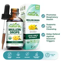 Why Not Natural Organic Mullein Drops for Lungs, USDA Organic, Vegan & GMO-Free, 2 fl oz, Unflavored