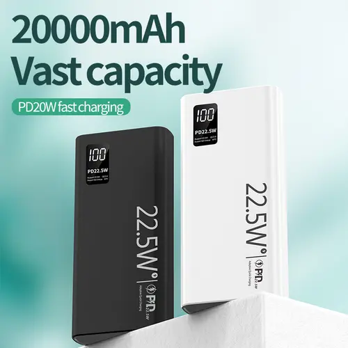 20000mAh Portable Charger, 22.5W Fast Charge Mobile Accessories with PD 3.0+QC 4.0, LED Display, Slim Design, Chargeable EDC Gear Everyday Carry for Phones, iPads, Magnetic Wireless Smartphones,sohochic
