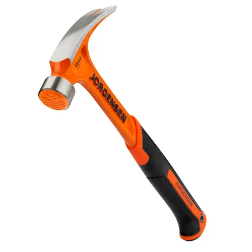 #toolupgrade Jorgensen Straight Claw Hammer, Rip Claw Hammer with Milled Face & Shock Reduction Grip, Heavy Duty One-piece Forged Hammer