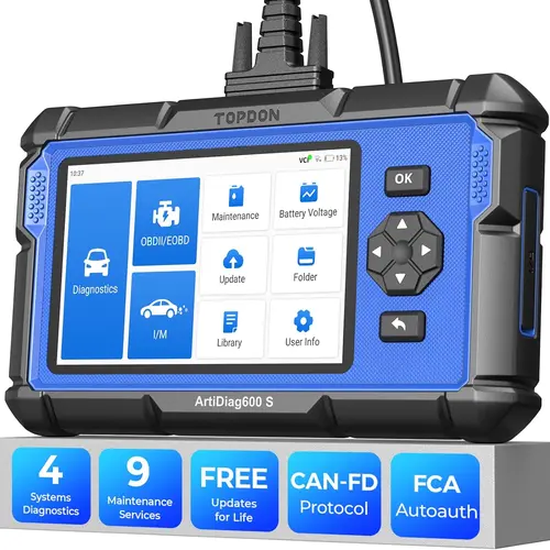 OBD2 Scanner TOPDON AD600S Car Diagnostic Scan Tool, ABS SRS Transmission Engine Code Reader, 9 Reset Services Scan Tool, Oil/Brake/BMS/SAS/DPF/TPMS/ETS Reset, Injector Coding, Lifetime Free Update