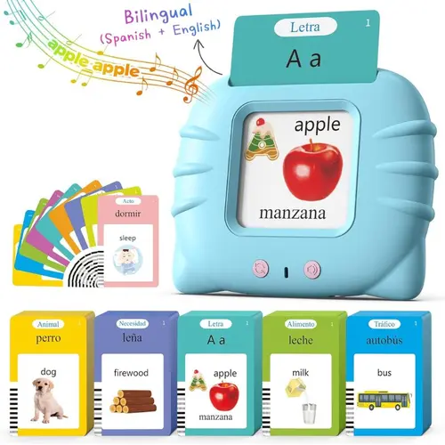 KIDGENIUS Bilingual English & Spanish Talking Flash Cards for Kids Ages 2-8 | 224 Sight Words Interactive Educational Toy | Preschool Vocabulary Learning | Summer Travel Indoor Outdoor Fun | Perfect Kids Gift | Outdoorfun Interaction,backtoschool
