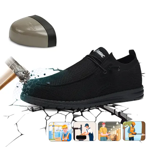 Steel Toe Shoes for Men Women Indestructible Composite Toe Work Shoes Sneakers Slip Resistant Puncture Proof  Safety Loafers Zapatos Men'S Work & Safety Footwear Comfortable Breathable Industry Construction Work Shoes Fathersdaygift  Worker Bridal Active