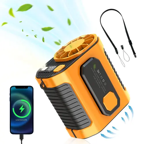 PADOX 2026 Rechargeable Portable Clip-On USB & Mobile Fan Undershirt - Adjustable Cooling Waist Clip Fan, 5000mAh Endurance for Running/Hiking #SummerWins #DealsForYouDays
