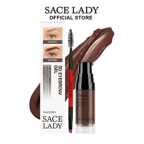 SACE LADY 3D Eyebrow Gel 6ml Lasting 24H Waterproof Smudge-proof Tinted Brow Cream Makeup Kit