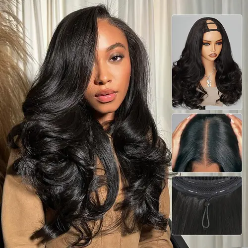 Tinashe U Part Layers With Clips Highlight Body Wave Loose Body Human Hair U Part Wigs Natural Color Wigs Clips&Go Wig Beginner Friendly #sohochic #TikTokShopBackToSchool