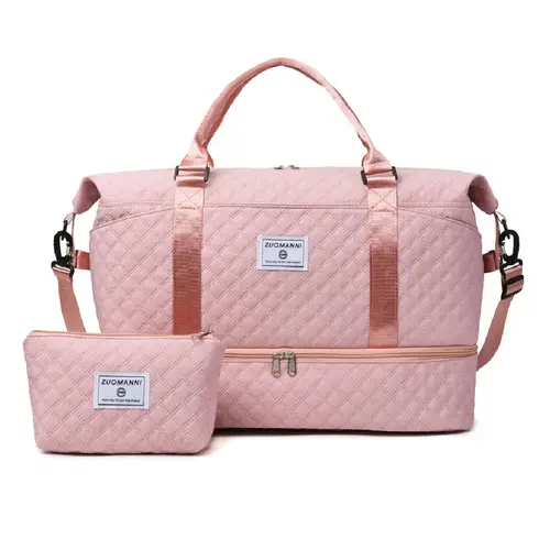 Large Capacity Multifunctional Travel Bag Set, Letter Pattern Zipper Travel Bag with Shoe Compartment, Casual Sports Fitness Bag for Women & Men, Weekender Travel Set, Travel Essentials, Daily Travel Bag, Traveling Bag