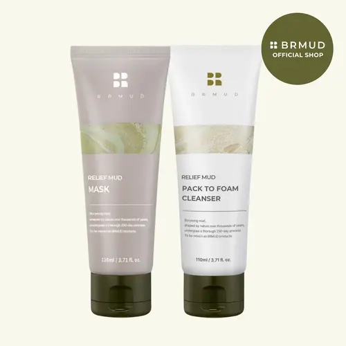 [Official Shop] BRMUD Mud Mask & Cleanser Bundle – Mud and Fresh Water Duo for Deep Cleansing, Pore care & Comfortable Hydration, Moisture, Hydrated, Moisturizer, Facial