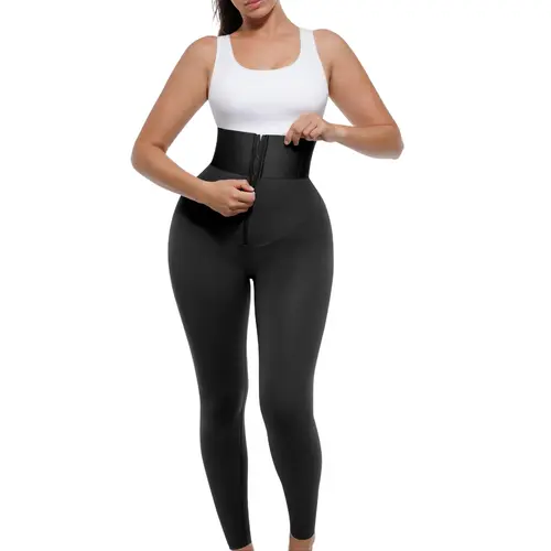 Shapellx AirSlim Zipper High-Rise Shaping Leggings Butt Lifting and Tummy Tightening Elastic Waistband Womenswear Seamless Body Legging High Stretch Leggings