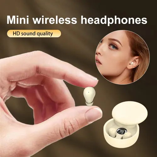 MSHUKCOE Mini Invisible Headphones Bluetooth 5.4 True Wireless In-Ear Earphones sport Audio Earbud audifonos bluetooth wireless headphones noise cancelling headphones gamingheadset tiktokshopbacktoschool
