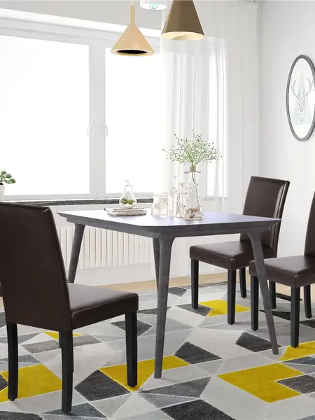 【Set of 4】Yaheetech Armless Lounge Dining Chairs - Sturdy Contemporary 36.5"h High Back Foam-Padded Leather Seats, Adjustable Rubberwood Legs, Assembly Required, Indoor Kitchen Restaurant Furniture