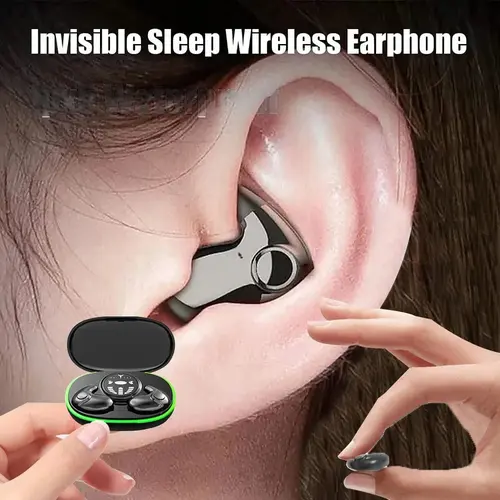 MSHUKCOE Invisible Sleep Wireless Earbuds for Side Sleepers Bluetooth 5.3 Ear Buds Comfortable Sleeping Headphones with Type-C Charging Port & HiFi Sound