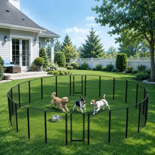 Yaheetech Heavy Duty Metal Dog Playpen - 6/8/12/16 Panels, 24/32/40/47 in, Indoor Outdoor Exercise Puppy Playpen, Pet Barrier Fence