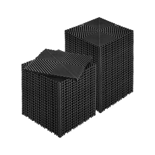 【toolupgrade】VEVOR Interlocking Drainage Mat 12” x 12” Modular Interlocking Cushion50 Pcs Splicing Drainage MatsNon-Slip Black PP Drainage Floor Tile and Shower Matfor GarageGardenKitchen & Outdoor